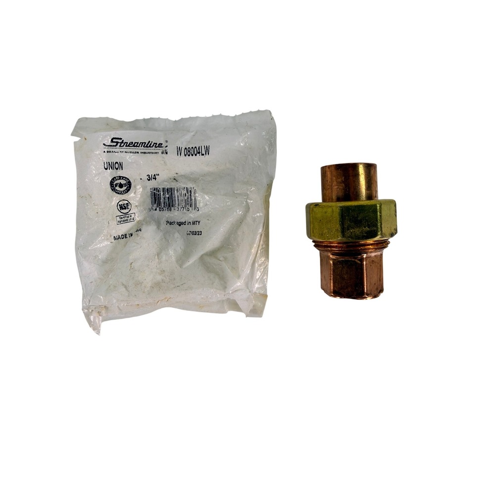 Mueller Streamline 3/4 Inch Copper Union Lead Free Sweat Solder 7/8 ID